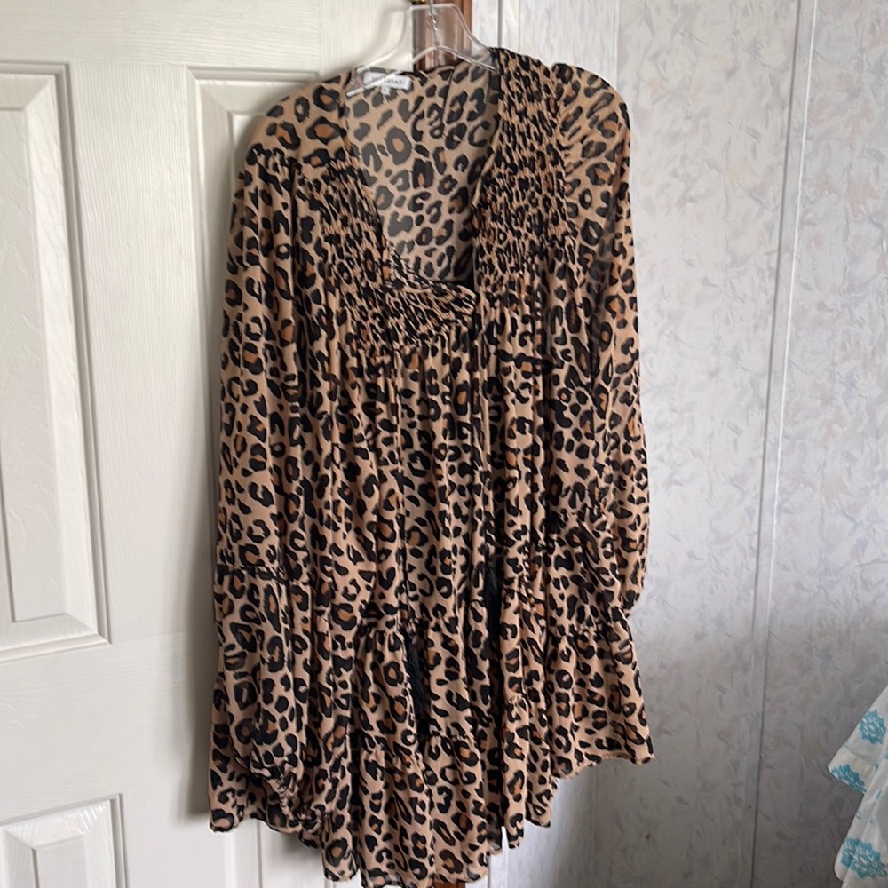 Animal print tunic top
